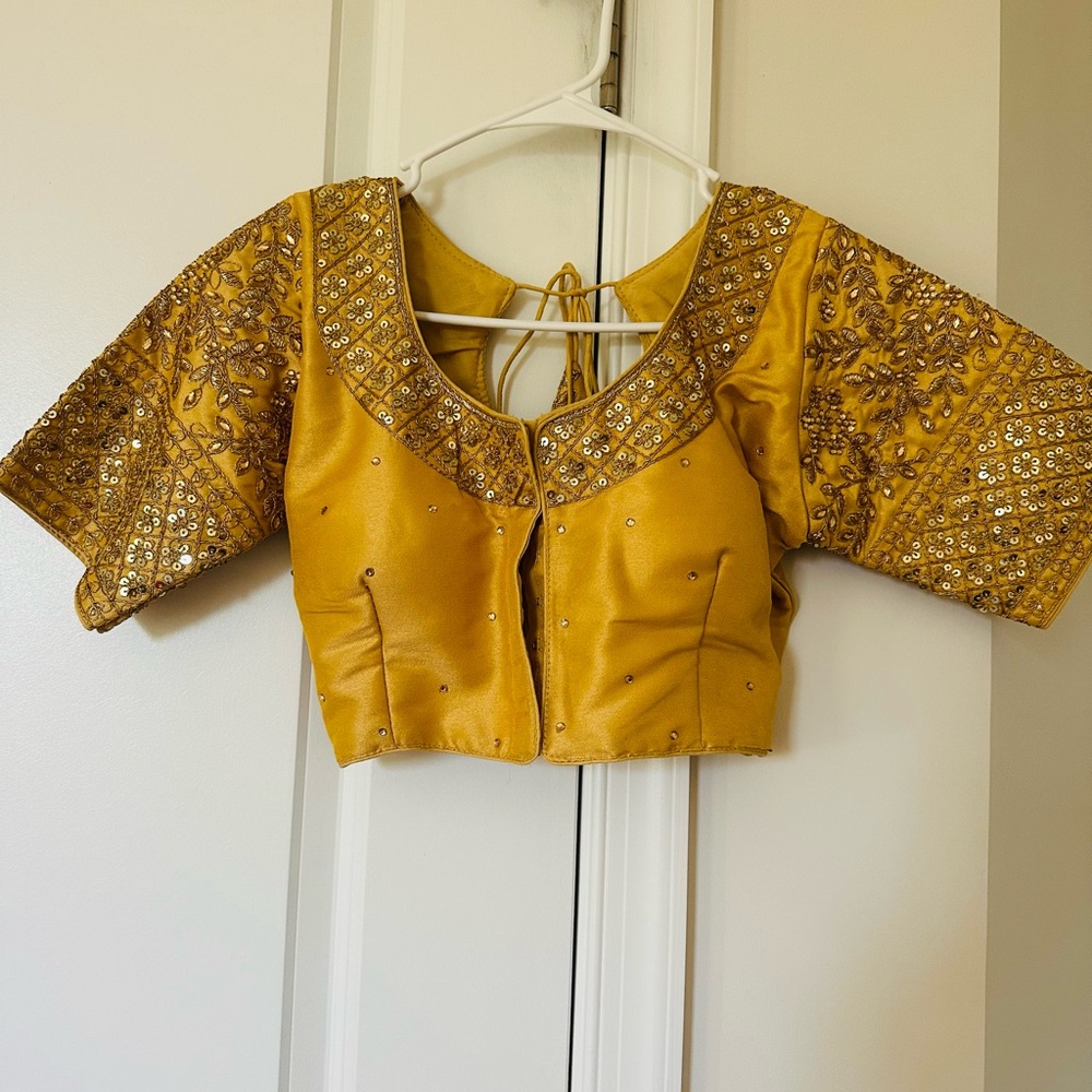 Embroidered Mustard Yellow Women's Top